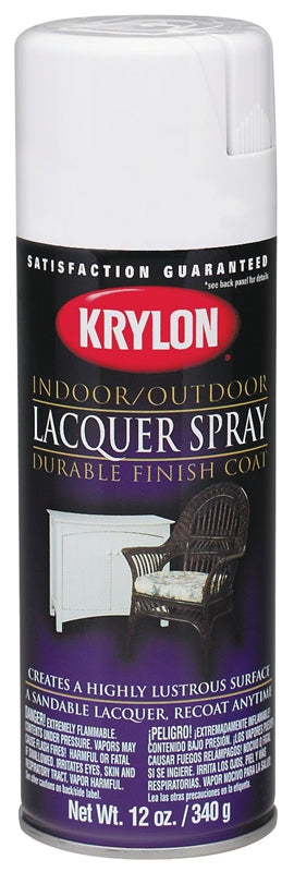 KRYLON Krylon K07032777 Lacquer Spray, Gloss, Liquid, Clear, 12 oz, Can PAINT KRYLON