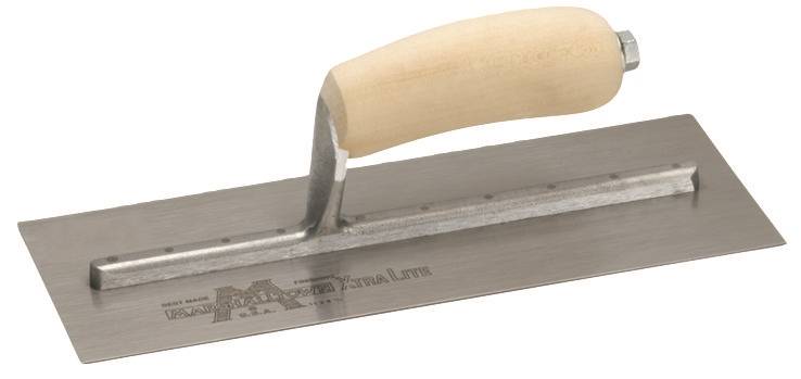 MARSHALLTOWN Marshalltown MXS1 Finishing Trowel, 11 in L Blade, 4-1/2 in W Blade, Spring Steel Blade, Curved Handle, Wood Handle BUILDING MATERIALS MARSHALLTOWN