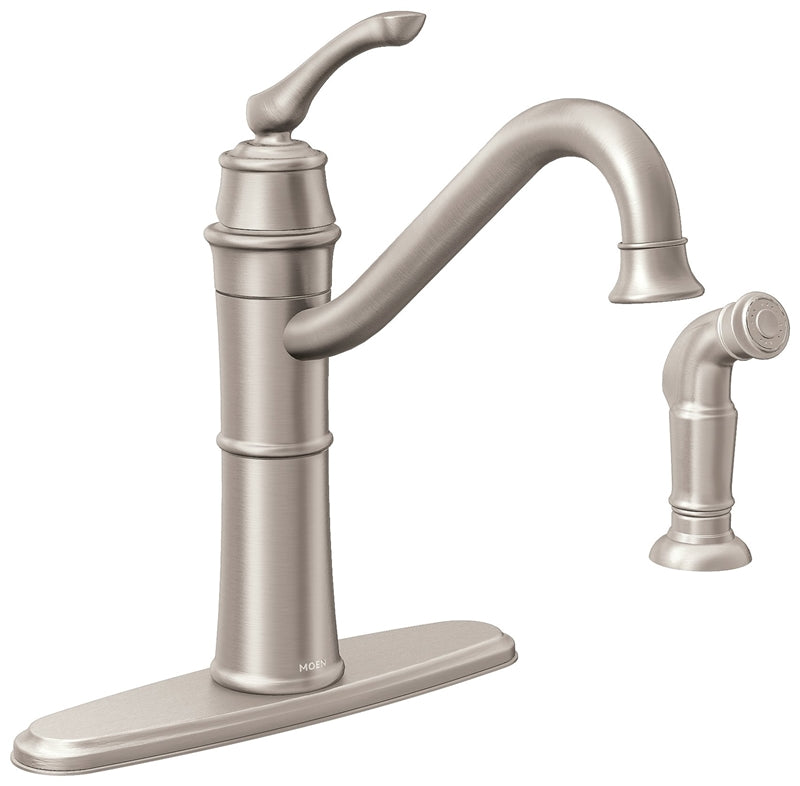 MOEN Moen Wetherly Series 87999SRS Kitchen Faucet, 1.5 gpm, 1-Handle, Stainless Steel, Stainless Steel, Deck Mounting PLUMBING, HEATING & VENTILATION MOEN