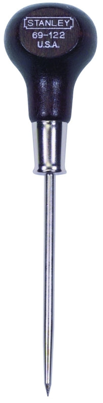 STANLEY STANLEY 69-122 Scratch Awl, 3/16 in Dia Shank, 3-3/8 in L Shank, 6-1/16 in OAL, Knob Handle, Hardwood Handle TOOLS STANLEY