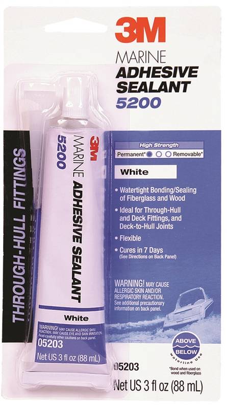 3M 3M 5203 Marine Adhesive Sealant, Paste, White, 3 oz Tube