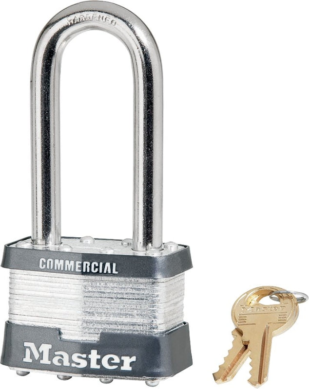 MASTER LOCK Master Lock 5KALJ Padlock, 2 in W Body, Key No: A152, Keyed Alike Key, Open Shackle, 3/8 in Dia Shackle, Steel Body