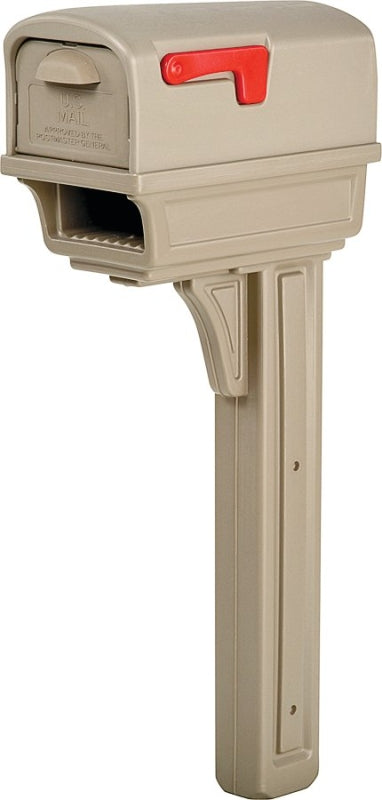 SOLAR GROUP Gibraltar Mailboxes Gentry Series GGC1M0000 Mailbox Post Combo, 1000 cu-in Mailbox, Plastic Mailbox, Plastic Post, Mocha HARDWARE & FARM SUPPLIES SOLAR GROUP