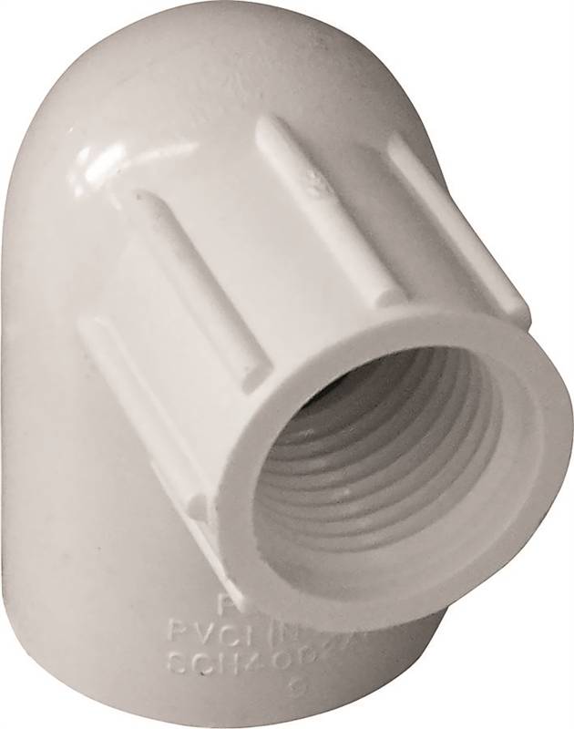 IPEX IPEX 435515 Reducing Pipe Elbow, 3/4 x 1/2 in, Socket x FPT, 90 deg Angle, PVC, White, SCH 40 Schedule, 150 psi Pressure LAWN & GARDEN IPEX