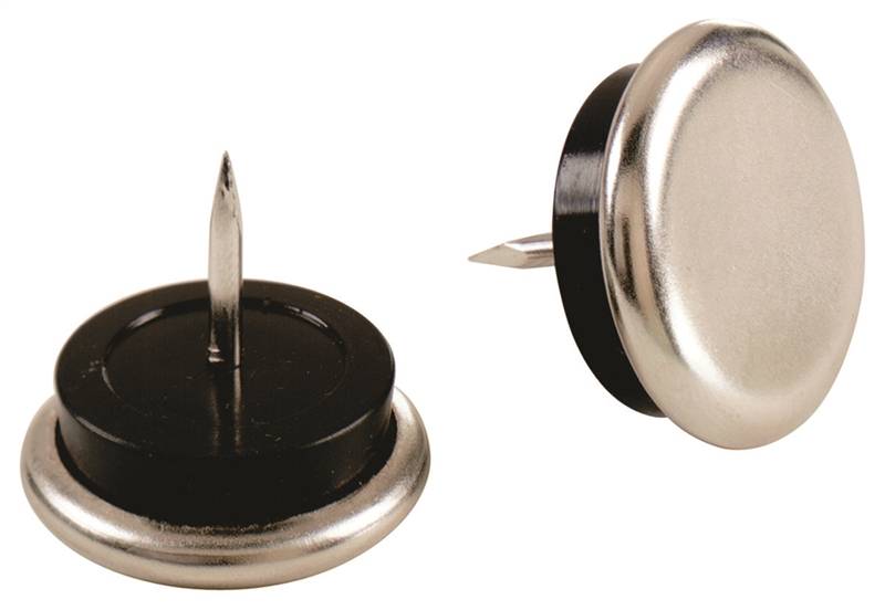 SHEPHERD Shepherd Hardware 9100 Furniture Glide, Round, 1 in Dia Dimensions, Nickel, Silver, 4/PK HARDWARE & FARM SUPPLIES SHEPHERD