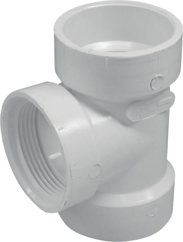 IPEX USA LLC-CANPLAS Canplas 192115S Test Tee, 2 in, Hub x FNPT, PVC, White PLUMBING, HEATING & VENTILATION IPEX USA LLC-CANPLAS
