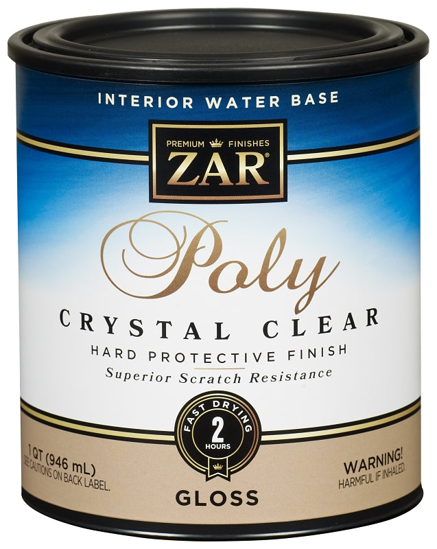 ZAR ZAR 32412 Polyurethane, Gloss, Liquid, Crystal Clear, 1 qt, Can