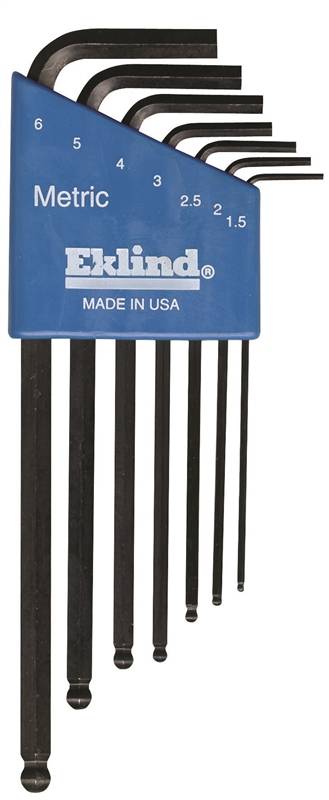 EKLIND Eklind 13607 Hex Key Set, Includes: 1.5 to 6 mm Keys, 7-Piece, Steel