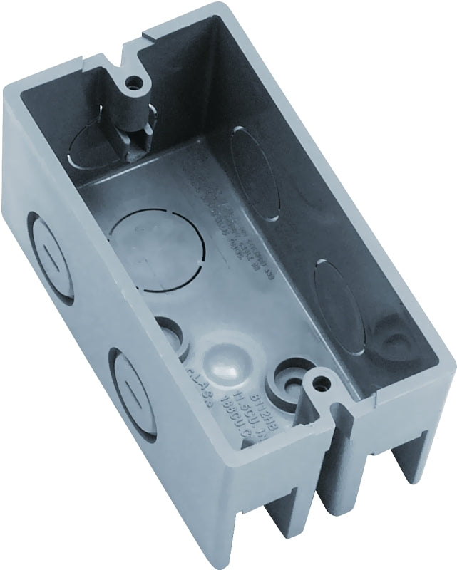 CARLON Carlon B112HB Handy Box, 1-Gang, 6-Knockout, 1/2 in Knockout, Plastic, Gray, Screw ELECTRICAL CARLON