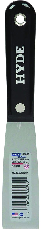 HYDE Hyde 02000 Putty Knife, 3-3/4 in L Blade, 1-1/4 in W Blade, HCS Blade PAINT HYDE