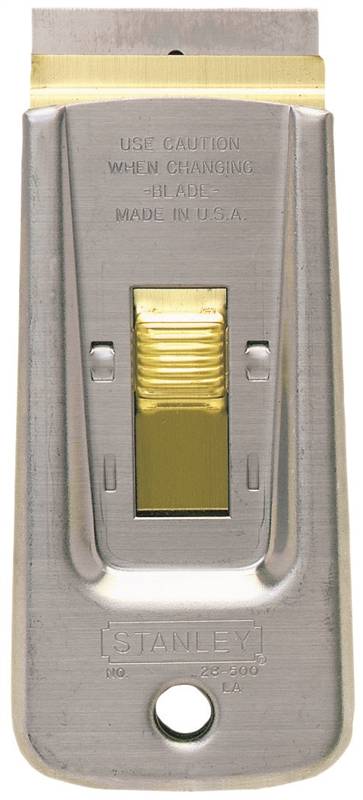 STANLEY STANLEY 28-500 Scraper, 1-1/2 in W Blade, 1-Edge, Razor Blade, HCS Blade, Steel Handle, Ergonomic Handle, 8 in OAL TOOLS STANLEY
