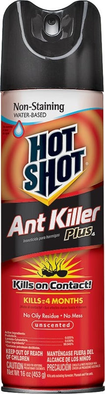 HOT SHOT Hot Shot 4480-9 Ant Killer Plus, Liquid, Spray Application, 16 oz Aerosol Can LAWN & GARDEN HOT SHOT