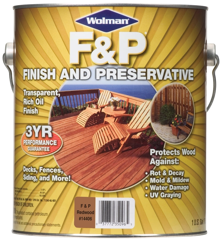 WOLMAN Wolman 14406 Preservative, Redwood, Liquid, 1 gal, Can