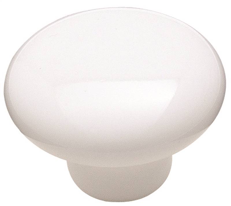 AMEROCK Amerock Allison Value Series 232WHT Cabinet Knob, 15/16 in Projection, Traditional, 1-1/4 in, Ceramic HARDWARE & FARM SUPPLIES AMEROCK