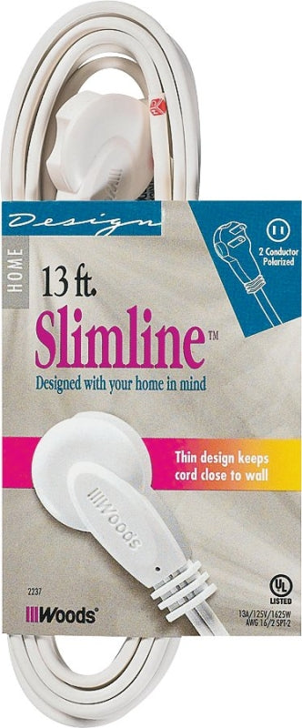 WOODS CCI 2237 Extension Cord, 16/2 AWG Cable, 13 ft L, 13 A, 125 V, White