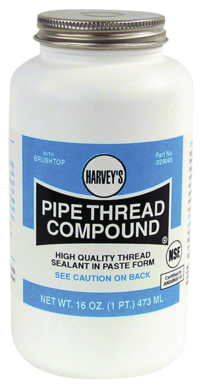 HARVEY Harvey 29048 Pipe Thread Compound, 16 fl-oz Jar, Thick Paste, Gray PLUMBING, HEATING & VENTILATION HARVEY