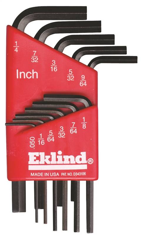EKLIND Eklind 10111 Hex Key Set, Includes: 0.05 to 1/4 in Keys, 11-Piece, Steel