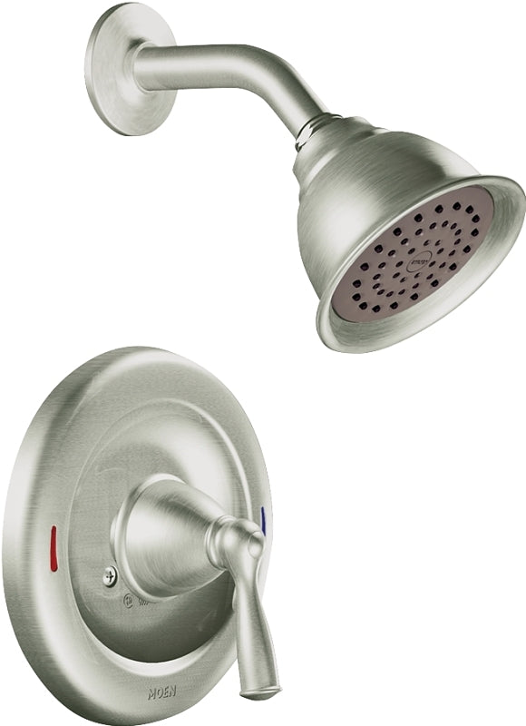 MOEN Moen 82912SRN Shower Faucet, 1.75 gpm, 4 in Showerhead, Metal, Brushed Nickel, Lever Handle, 1-Handle PLUMBING, HEATING & VENTILATION MOEN
