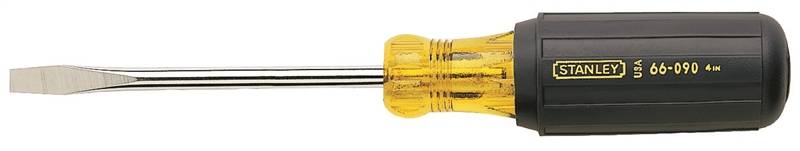 STANLEY STANLEY 66-090 Screwdriver, 1/4 in Drive, Slotted Drive, 8-1/2 in OAL, 4 in L Shank, Vinyl Grip Handle TOOLS STANLEY