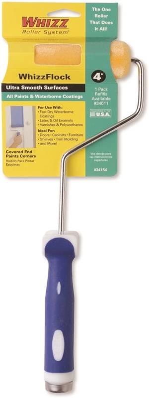 WHIZZ Whizz 34164 Mini Roller, Flock Roller, Soft Touch Handle, 4 in L Roller PAINT WHIZZ