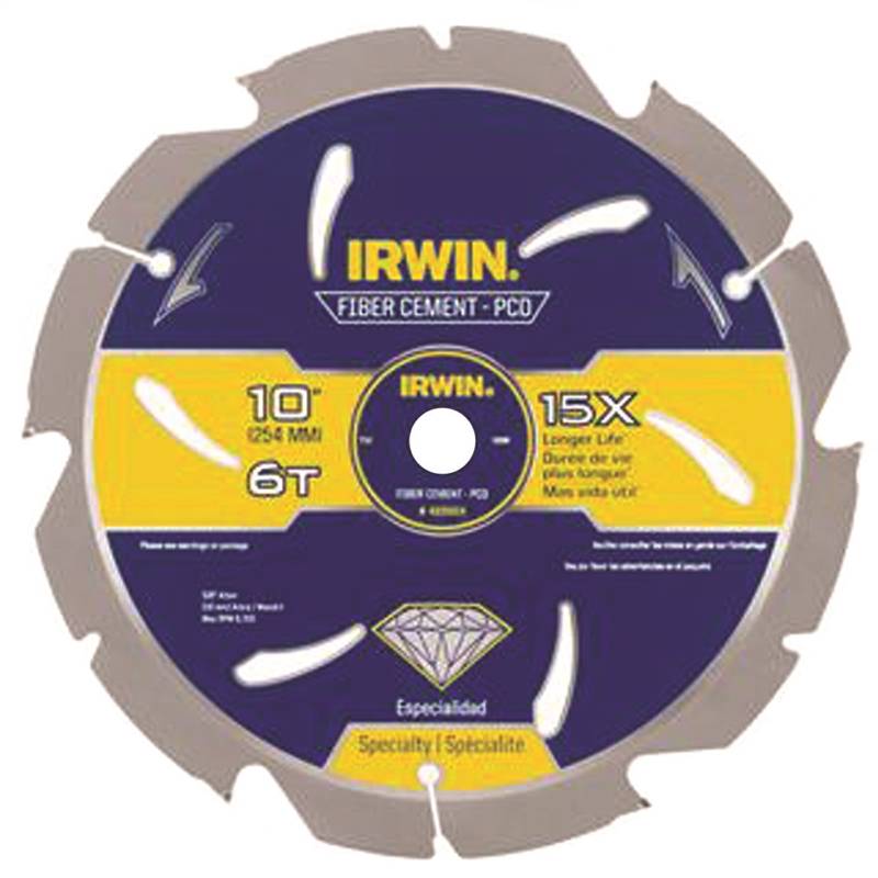 IRWIN Irwin 4935624 Circular Saw Blade, 10 in Dia, 5/8 in Arbor, 6-Teeth, Carbide Cutting Edge TOOLS IRWIN