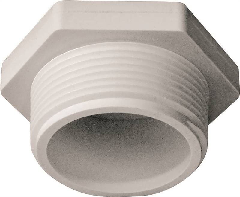 IPEX IPEX 435626 Pipe Plug, 1-1/2 in, MPT, PVC, White, SCH 40 Schedule LAWN & GARDEN IPEX