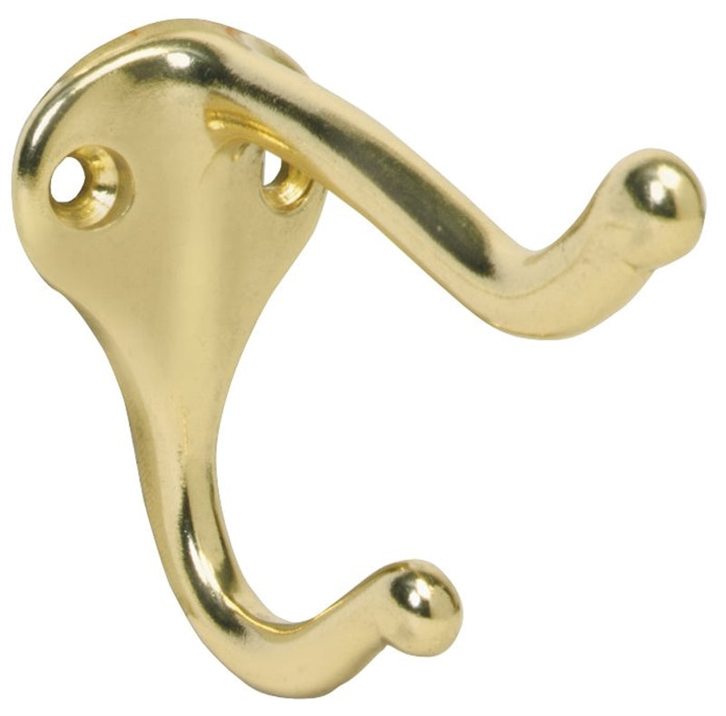 SCHLAGE BUILDERS HARDWARE Schlage 571A3 Coat and Hat Hook, Aluminum, Brass HARDWARE & FARM SUPPLIES SCHLAGE BUILDERS HARDWARE