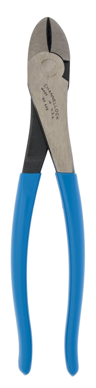 CHANNELLOCK Channellock 449 Diagonal Cutting Plier, 9.54 in OAL, Blue Handle, Pistol-Grip Handle, 1.12 in W Jaw, 1.02 in L Jaw