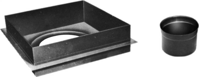 AMERICAN METAL AmeriVent 6HS-CSA Ceiling Support Assembly, Specifications: 14-1/4 sq-in, Steel, Black PLUMBING, HEATING & VENTILATION AMERICAN METAL