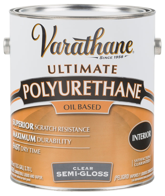 VARATHANE Varathane 6031 Polyurethane, Semi-Gloss, Liquid, Clear, 1 gal, Can PAINT VARATHANE