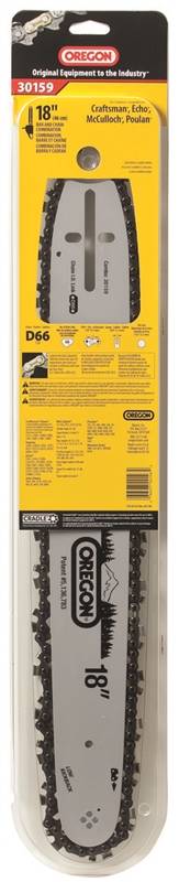 OREGON Oregon AdvanceCut 30159 Bar and Chain Combo, Small Bar Nose Radius, 66-Drive Link, 72V Chain, 3/8 in TPI/Pitch
