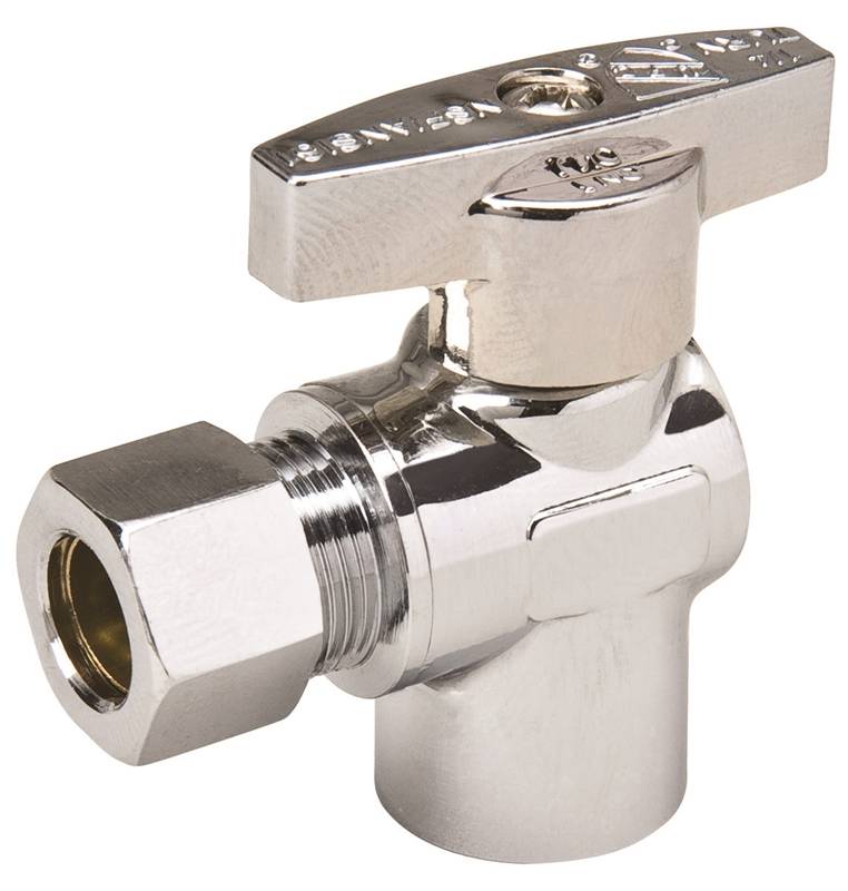 B & K INDUSTRIES Southland 190-232HC Stop Valve, 3/8 x 1/2 in Connection, Compression x FIP, 125 psi Pressure, Brass Body PLUMBING, HEATING & VENTILATION B & K INDUSTRIES