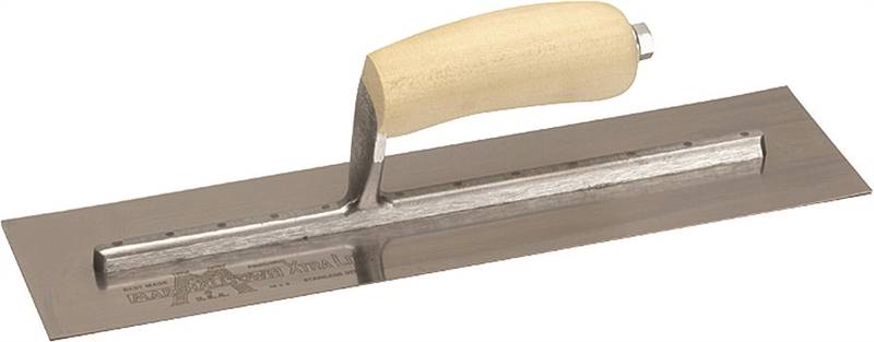 MARSHALLTOWN Marshalltown MXS64 Finishing Trowel, 14 in L Blade, 4 in W Blade, Spring Steel Blade, Square End, Curved Handle