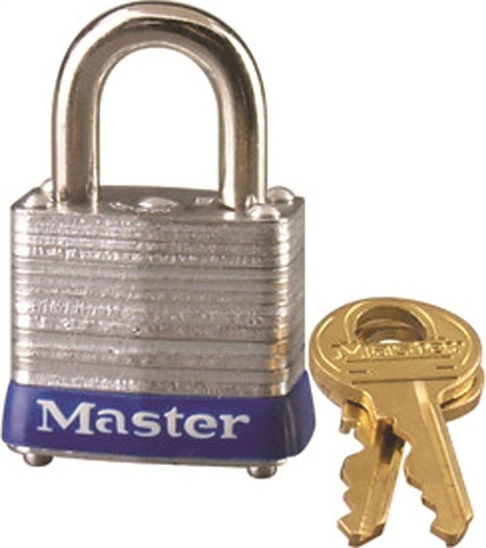 MASTER LOCK Master Lock 7KA P491 Padlock, 1-1/8 in W Body, Key No: P491, Keyed Alike Key, Open Shackle, 3/16 in Dia Shackle HARDWARE & FARM SUPPLIES MASTER LOCK
