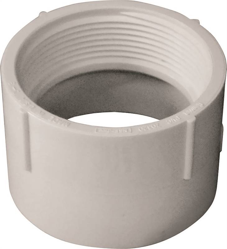 IPEX USA LLC-CANPLAS Canplas 192892 Pipe Adapter, 2 in, FNPT x Hub, PVC, White PLUMBING, HEATING & VENTILATION IPEX USA LLC-CANPLAS