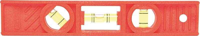 STANLEY STANLEY 42-294 Torpedo Level, 8 in L, 3-Vial, 1-Hang Hole, Non-Magnetic, ABS, Orange ELECTRICAL STANLEY
