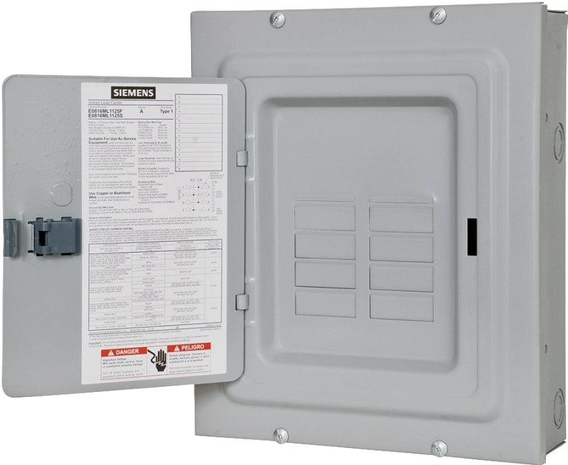 SIEMENS Siemens Murray E E0816ML1125S Load Center, 125 A, 8 -Space, 16 -Circuit, Main Lug, NEMA 1 Enclosure, Gray ELECTRICAL SIEMENS