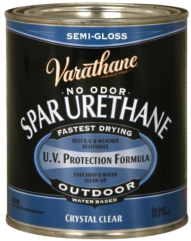 VARATHANE Rust-Oleum 250141H Urethane Paint, Semi-Gloss, Liquid, Crystal Clear, 1 qt, Can PAINT VARATHANE
