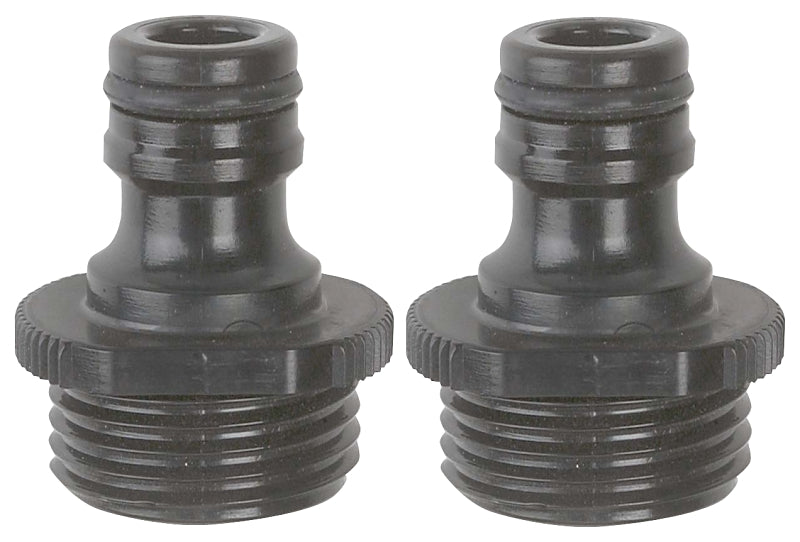 GILMOUR MFG Gilmour 829084-1002 Hose End Adapter, 3/4 in, Male x Female, Polymer, Black
