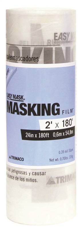 TRIMACO Trimaco 62480 Masking Film, 0.4 mil Thick, 180 ft L, 24 in W