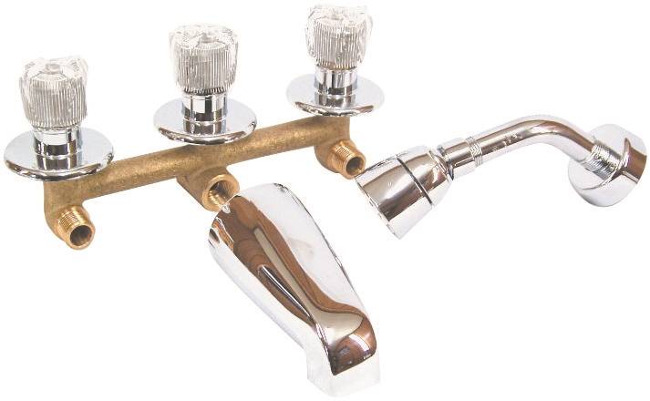 US HARDWARE US Hardware P-001N Tub and Shower Diverter, 3-Handle, Brass, Chrome AUTOMOTIVE US HARDWARE
