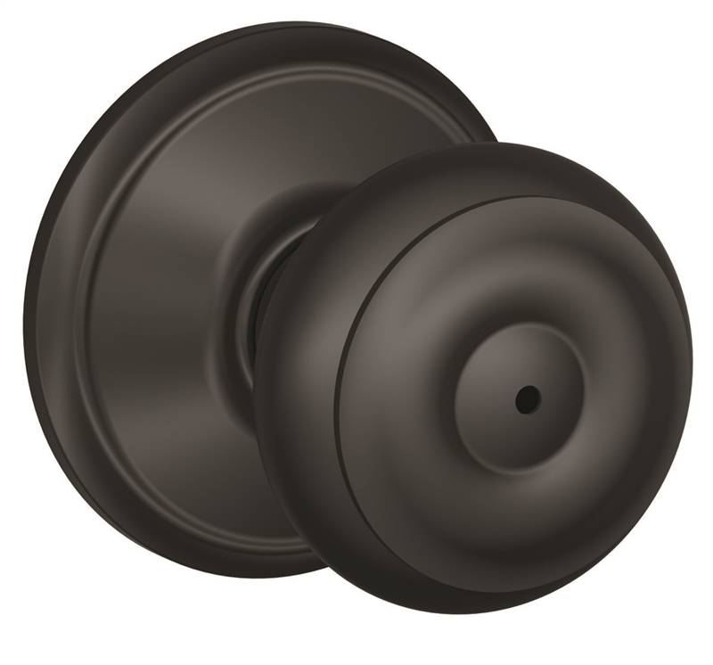 SCHLAGE LOCK Schlage Georgian Series F40 GEO 622 Privacy Lockset, Round Design, Knob Handle, Matte Black, Metal, Interior Locking HARDWARE & FARM SUPPLIES SCHLAGE LOCK