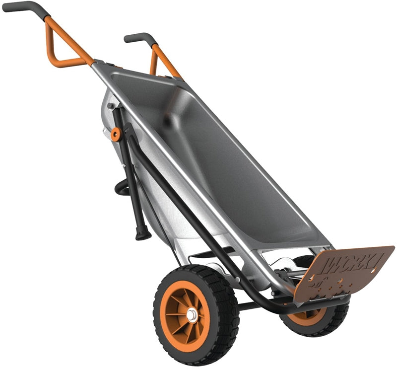 WORX Worx WG050 Yard Cart, 300 lb, Metal Deck, 2-Wheel, 10 in Wheel, Flat-Free Wheel, Comfort-Grip Handle