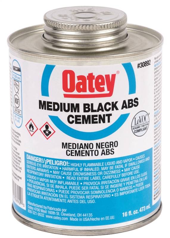 OATEY Oatey 30999 Medium-Bodied Fast Set Cement, 4 oz Can, Liquid, Black PLUMBING, HEATING & VENTILATION OATEY