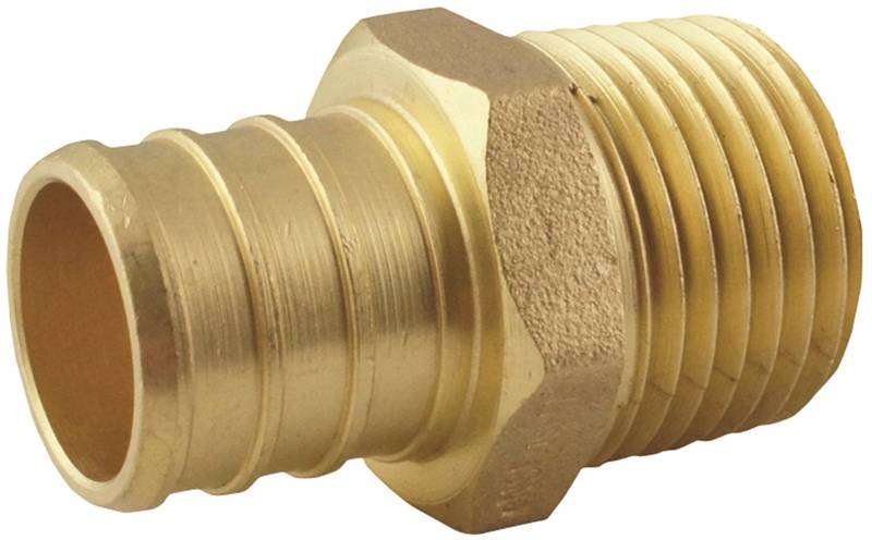 APOLLO Apollo APXMA1234 Pipe Adapter, 3/4 x 1/2 in, PEX x MPT, PEX-B, Brass, 200 psi Pressure PLUMBING, HEATING & VENTILATION APOLLO