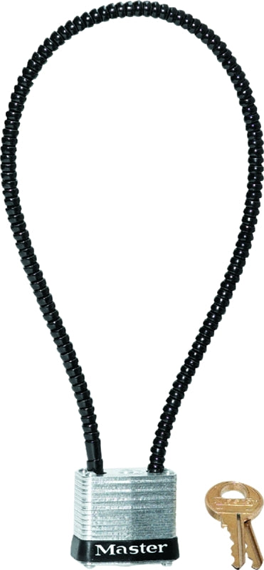 MASTER LOCK Master Lock 107DSPT Gun Lock with Padlock, Keyed Different Key, Cable Shackle, 0.22 in Dia Shackle, Steel Body