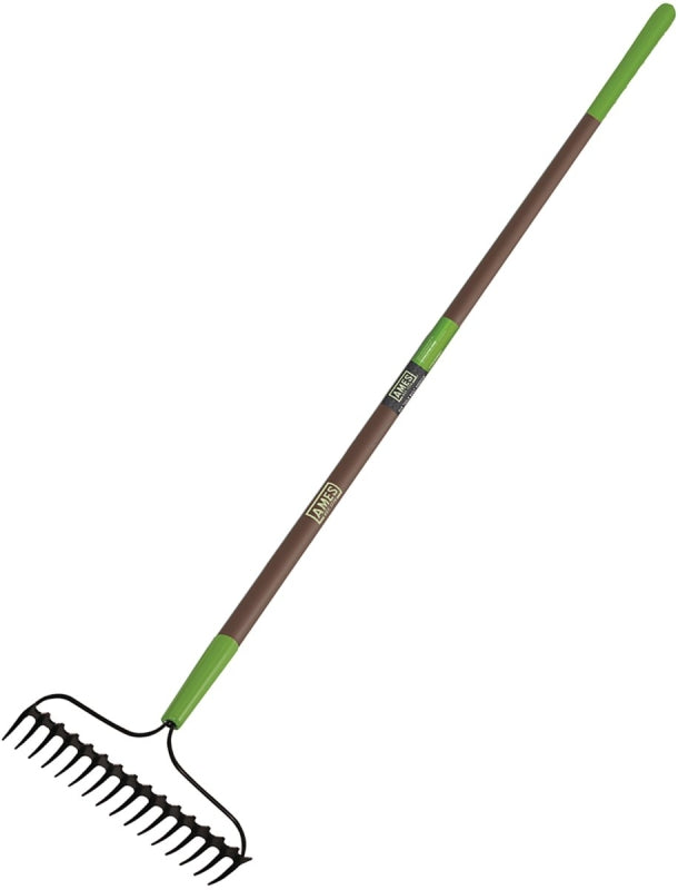 AMES Ames 28252100 Bow Rake, 3-5/8 in L Head, 15-3/4 in W Head, 16-Tine, Steel Tine, Steel Head, 57-1/2 in L Handle LAWN & GARDEN AMES