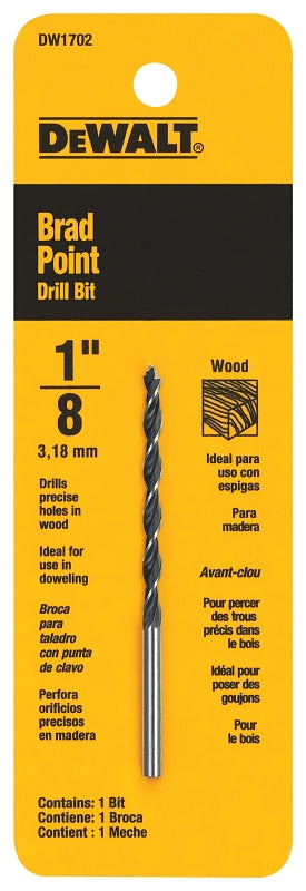 DEWALT DEWALT DW1702 Drill Bit, 1/8 in Dia, 2-3/4 in OAL, Twist Flute, 1/8 in Dia Shank, Straight Shank TOOLS DEWALT