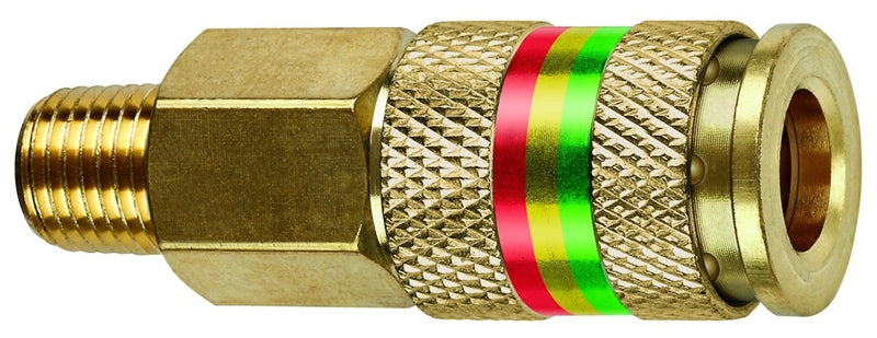 TRU-FLATE Tru-Flate 13-513 Coupler, U-Style, 1/4 in, MNPT, Brass TOOLS TRU-FLATE