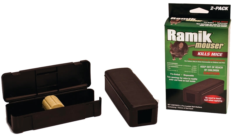 RAMIK Ramik 000600 Mouser Bait Station, Solid, Characteristic, Mild, Green, 1 oz Package, Pack LAWN & GARDEN RAMIK